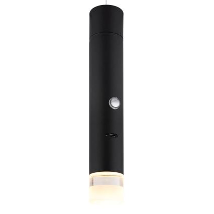 Globo - LED-himmennettävä kosketusohjattu ladattava 2-in-1 valaisin LED/2W/230/5V musta