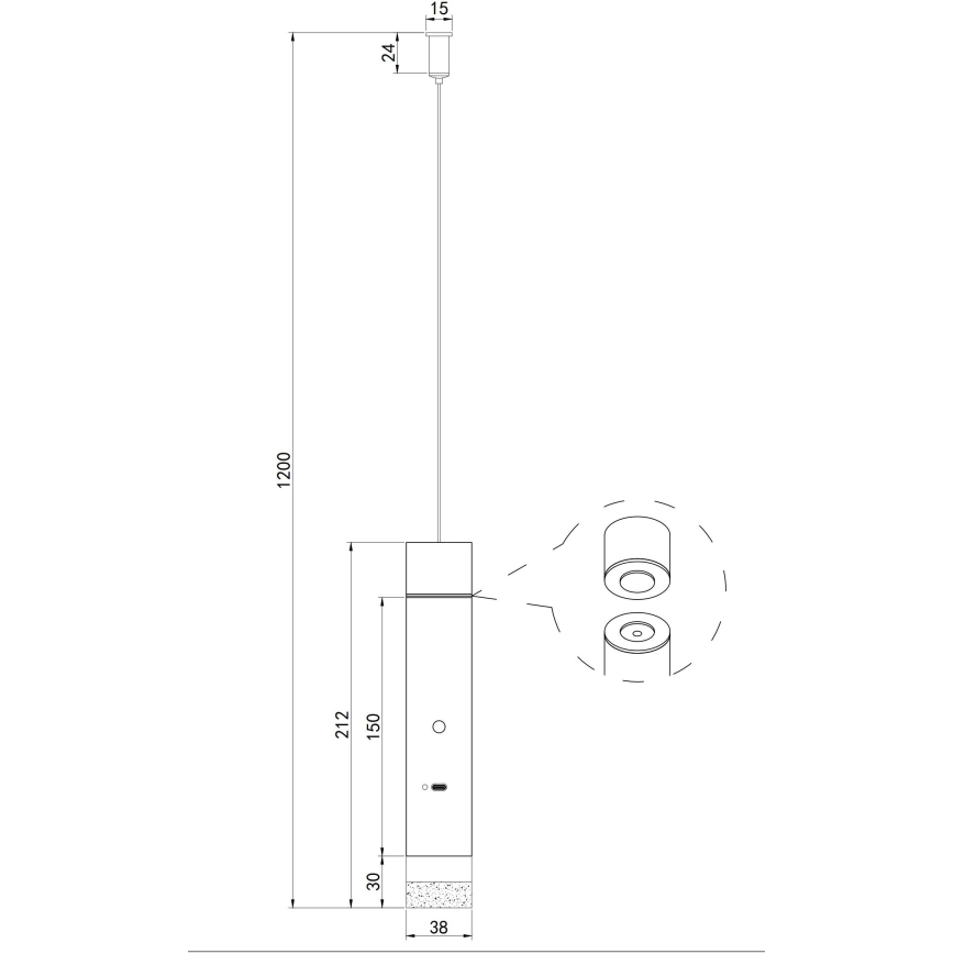 Globo - LED-himmennettävä kosketusohjattu ladattava 2-in-1 valaisin LED/2W/230/5V musta