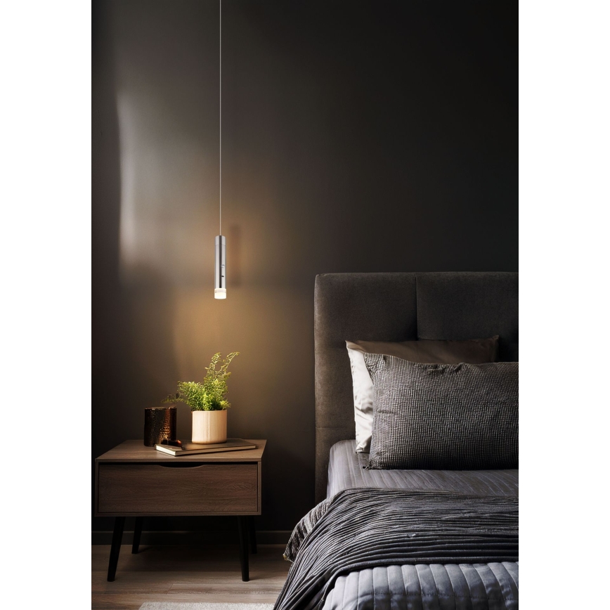 Globo – kosketusohjattu himmennettävä ladattava 2-in-1 LED-valaisin LED/2W/230/5V mattakromi