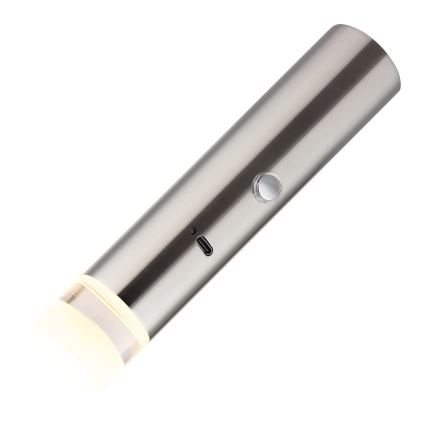 Globo – kosketusohjattu himmennettävä ladattava 2-in-1 LED-valaisin LED/2W/230/5V mattakromi