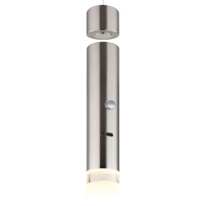 Globo – kosketusohjattu himmennettävä ladattava 2-in-1 LED-valaisin LED/2W/230/5V mattakromi