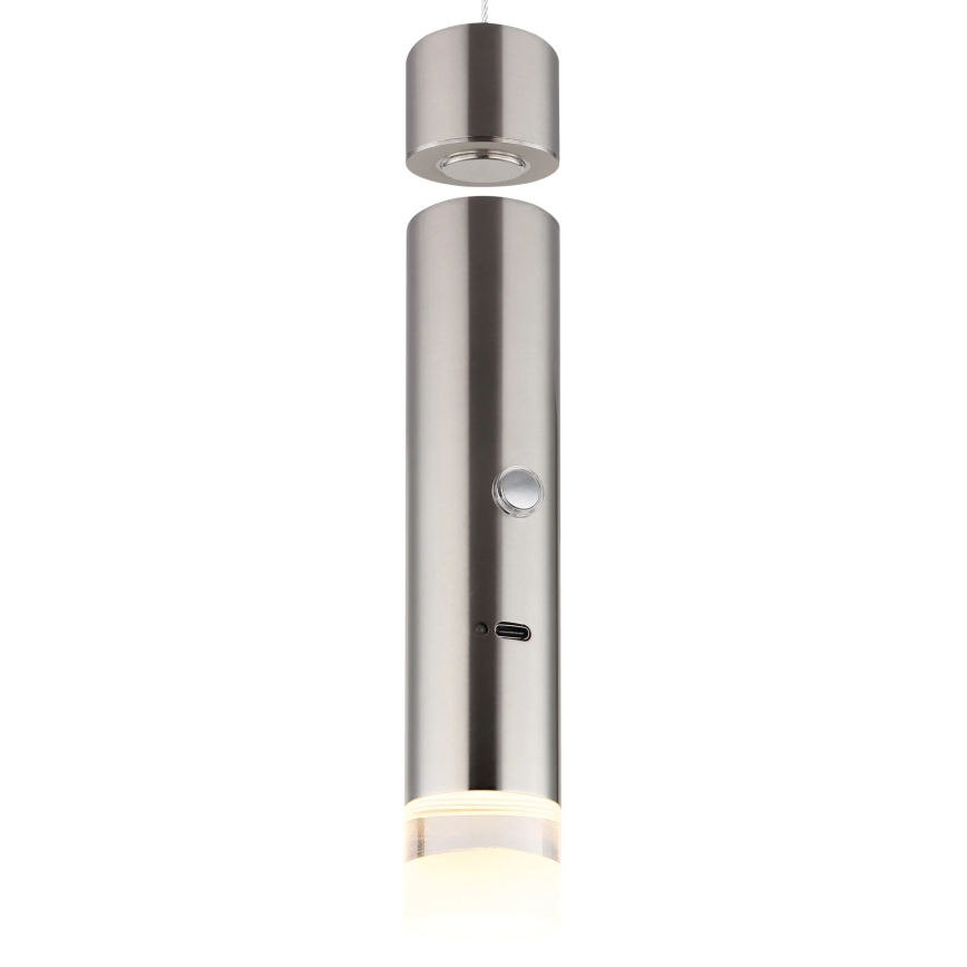 Globo – kosketusohjattu himmennettävä ladattava 2-in-1 LED-valaisin LED/2W/230/5V mattakromi