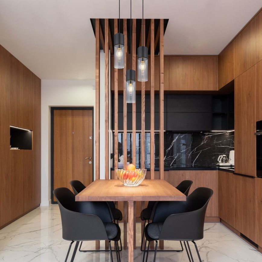 Globo - Kattokruunu johdossa 3xE27/25W/230V halkaisija 30 cm musta