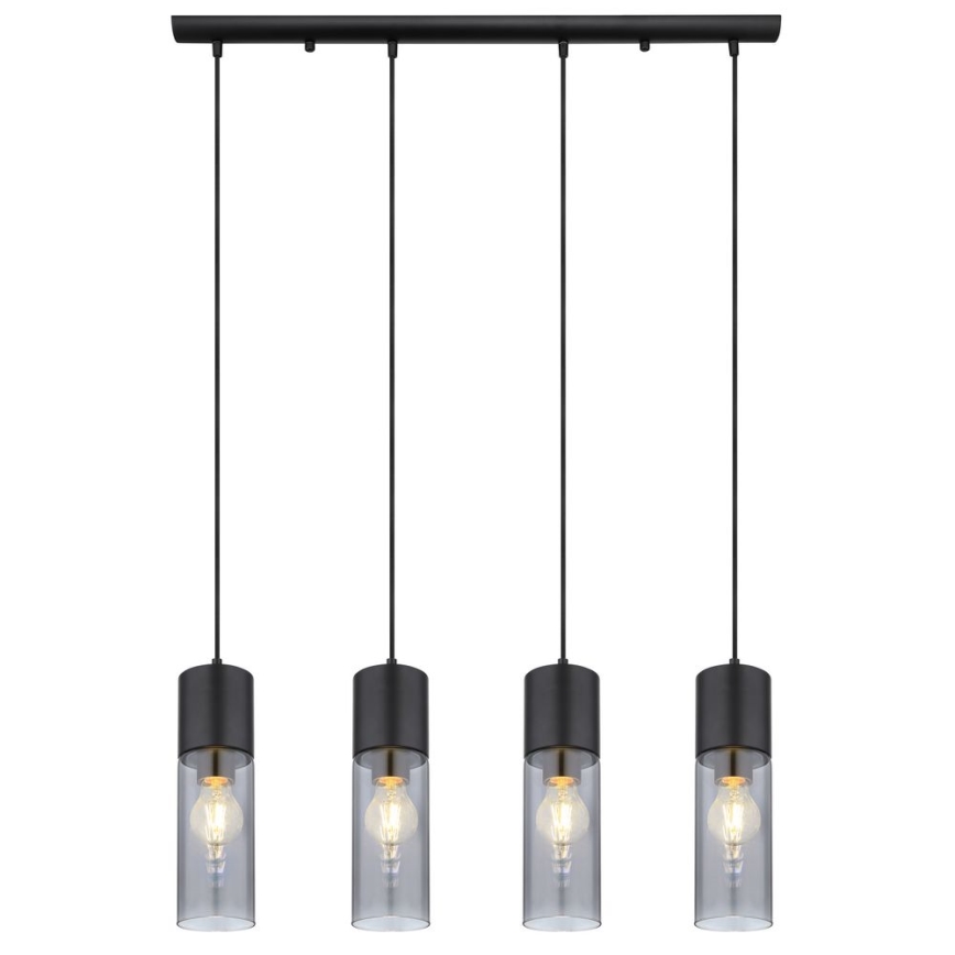 Globo - Kattokruunu johdossa 4xE27/25W/230V musta