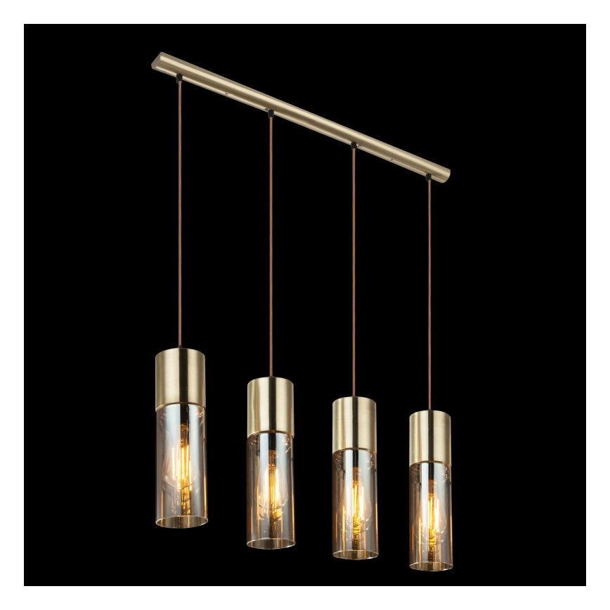 Globo - Kattokruunu johdossa 4xE27/25W/230V messinki