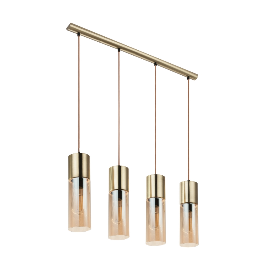 Globo - Kattokruunu johdossa 4xE27/25W/230V messinki