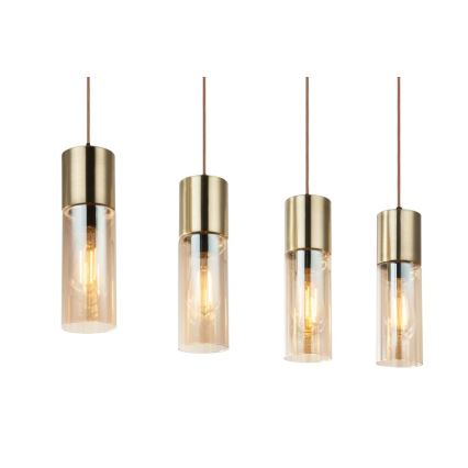 Globo - Kattokruunu johdossa 4xE27/25W/230V messinki