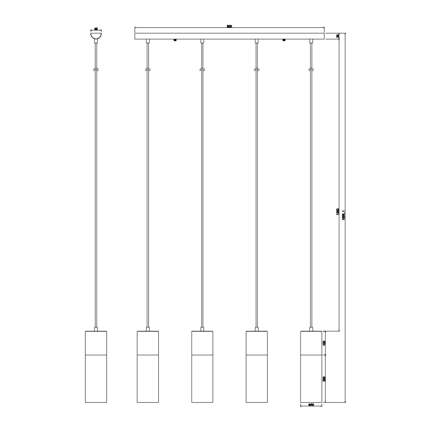 Globo - Kattokruunu johdossa 4xE27/25W/230V messinki