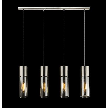 Globo - Kattokruunu johdossa 4xE27/25W/230V mattakromi