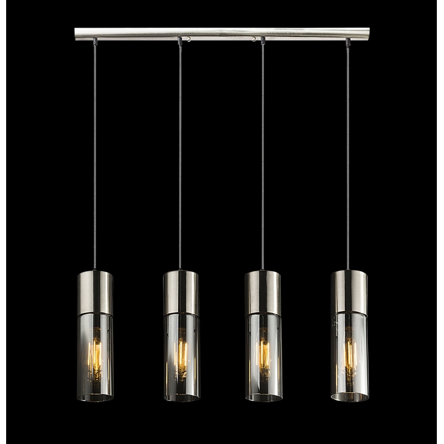 Globo - Kattokruunu johdossa 4xE27/25W/230V mattakromi