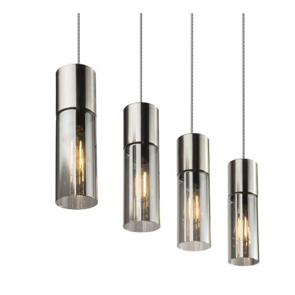 Globo - Kattokruunu johdossa 4xE27/25W/230V mattakromi