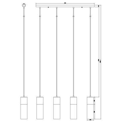 Globo - Kattokruunu johdossa 4xE27/25W/230V mattakromi