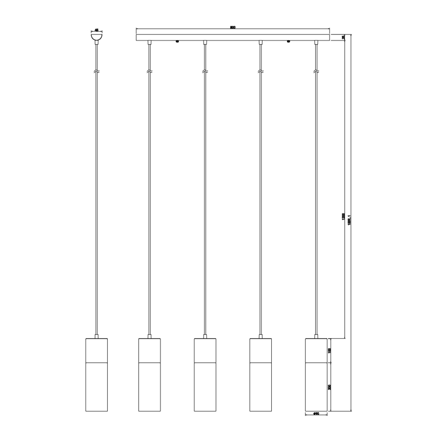 Globo - Kattokruunu johdossa 4xE27/25W/230V mattakromi