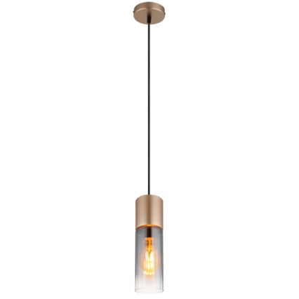 Globo - Riippuvalaisin johdolla 1xE27/25W/230V pronssinvärinen halkaisija 10,5 cm