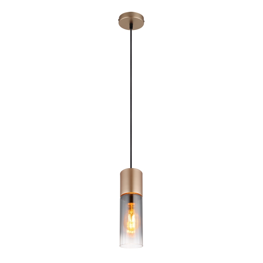 Globo - Riippuvalaisin johdolla 1xE27/25W/230V pronssinvärinen halkaisija 10,5 cm