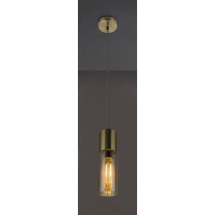 Globo - Kattokruunu johdossa 1xE27/25W/230V halkaisija 10,5 cm messinki