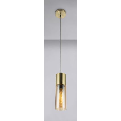 Globo - Kattokruunu johdossa 1xE27/25W/230V halkaisija 10,5 cm messinki