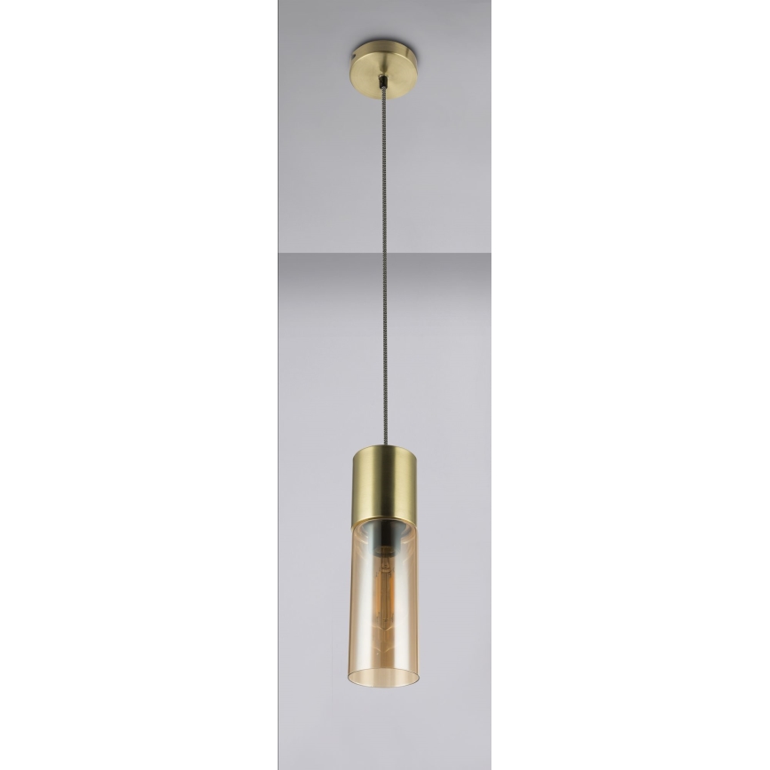 Globo - Kattokruunu johdossa 1xE27/25W/230V halkaisija 10,5 cm messinki