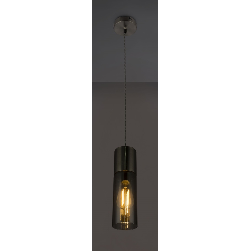 Globo - Kattokruunu johdossa 1xE27/25W/230V halkaisija 10,5 cm mattakromi