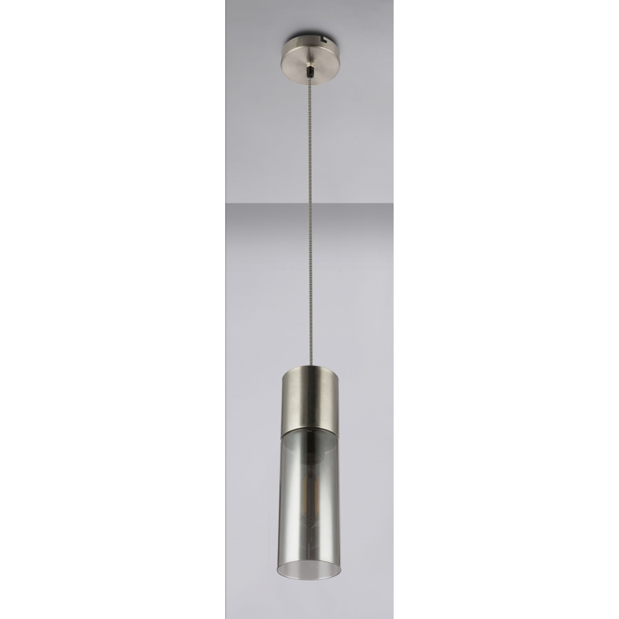 Globo - Kattokruunu johdossa 1xE27/25W/230V halkaisija 10,5 cm mattakromi