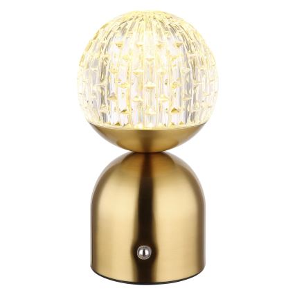 Globo - Himmennettävä LED-kosketuspöytävalaisin LED/2,5W/3,7V 2700/4000/6500K 1800 mAh USB messinki