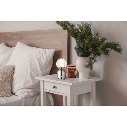 Globo - Himmennettävä LED-kosketuspöytävalaisin LED/2,5W/3,7V 2700/4000/6500K 1800 mAh USB mattakromi