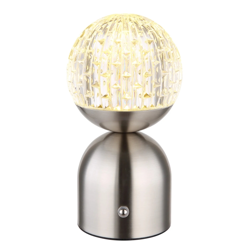 Globo - Himmennettävä LED-kosketuspöytävalaisin LED/2,5W/3,7V 2700/4000/6500K 1800 mAh USB mattakromi