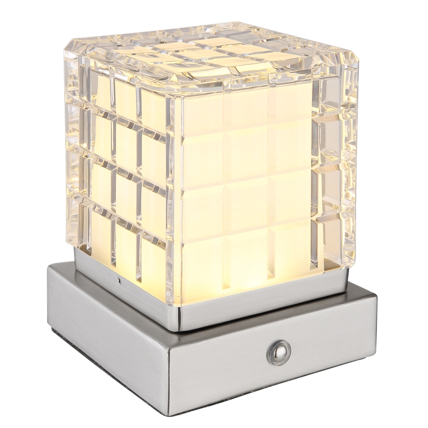 Globo - LED himmennettävä kosketuspöytävalaisin LED/2,5W/3,7V 2700K/4000K/6500K 1800 mAh USB mattakromi