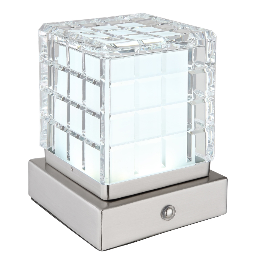 Globo - LED himmennettävä kosketuspöytävalaisin LED/2,5W/3,7V 2700K/4000K/6500K 1800 mAh USB mattakromi