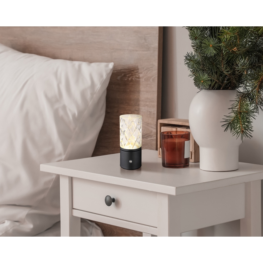 Globo - LED himmennettävä kosketuspöytävalaisin LED/2,5W/3,7V 2700K/4000K/6500K 1800 mAh USB musta