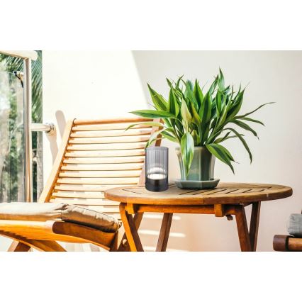 Globo - LED Ulkotila himmennettävä ladattava kosketus pöytävalaisin LED/2W/3,7V 2700/4000/6500K 1200mAh IP44 harmaa