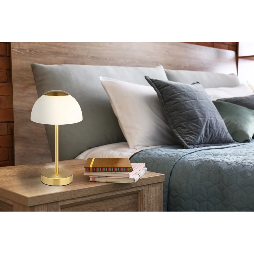 Globo - LED Himmennettävä ja ladattava pöytälamppu LED/2,5W/5V 1800mAh 2700K/4000K/6500K messinki