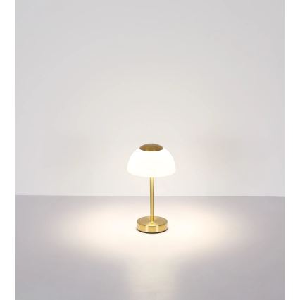 Globo - LED Himmennettävä ja ladattava pöytälamppu LED/2,5W/5V 1800mAh 2700K/4000K/6500K messinki