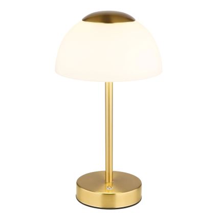 Globo - LED Himmennettävä ja ladattava pöytälamppu LED/2,5W/5V 1800mAh 2700K/4000K/6500K messinki
