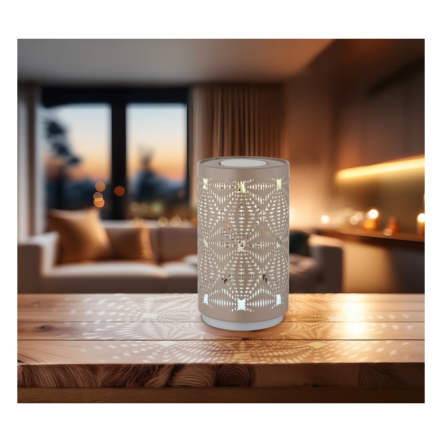 Globo - LED RGB kosketuksella ladattava pöytävalaisin LED/1W/5V 500 mAh ruskea