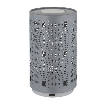 Globo - LED RGB kosketuksella ladattava pöytävalaisin LED/1W/5V 500 mAh harmaa