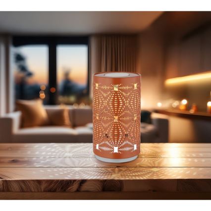 Globo - LED RGB kosketuksella ladattava pöytävalaisin LED/1W/5V 500 mAh kuparinvärinen