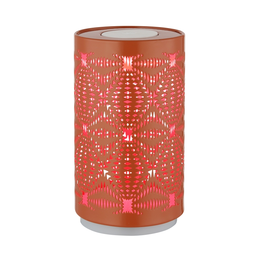 Globo - LED RGB kosketuksella ladattava pöytävalaisin LED/1W/5V 500 mAh kuparinvärinen