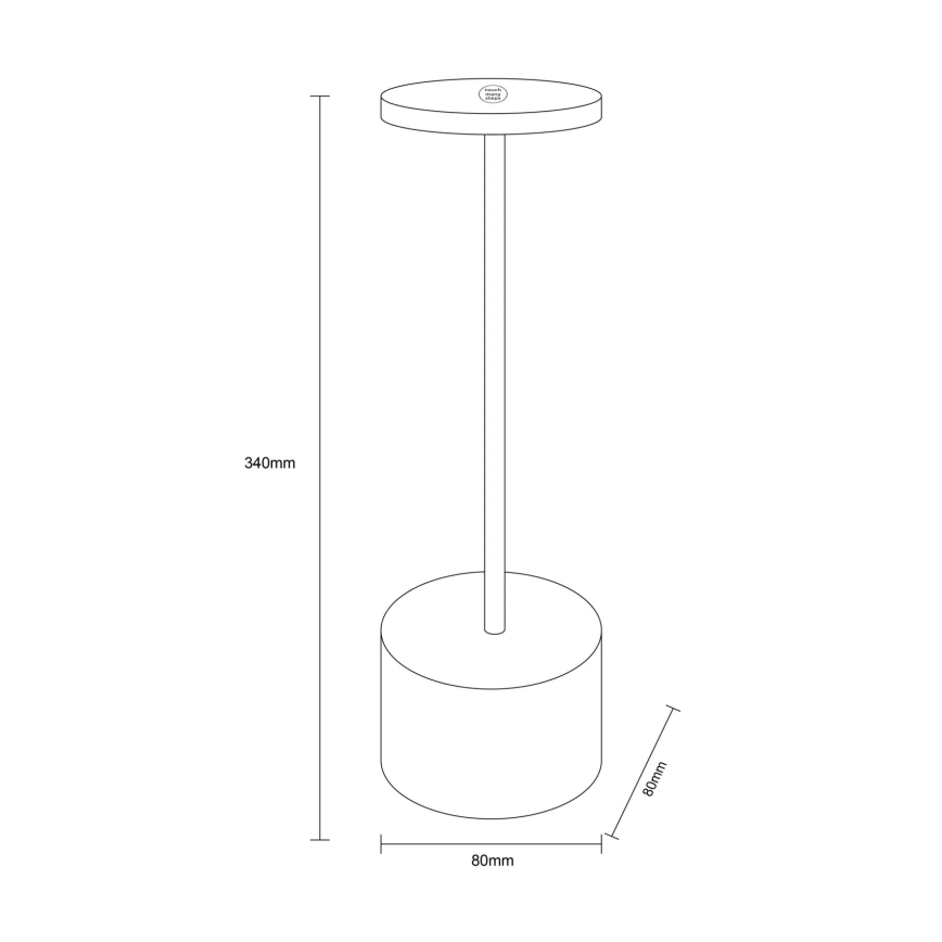 Globo - LED himmennettävä kosketuspöytävalaisin LED/1,2W/3,7V 2000K/3500K/7000K 1200 mAh USB musta