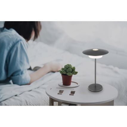 Globo - LED ulkokäyttöön tarkoitettu ladattava kosketuspöytävalaisin LED/3W/3,7V 1800/2700/3000K IP44 1800 mAh harmaa