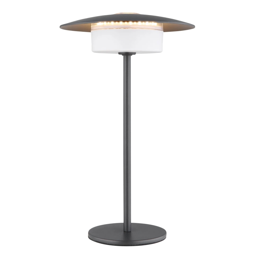 Globo - LED Ulkokäyttöön tarkoitettu ladattava kosketusohjattu pöytävalaisin LED/3W/3,7V 1800/2700/3000K IP44 1800 mAh harmaa