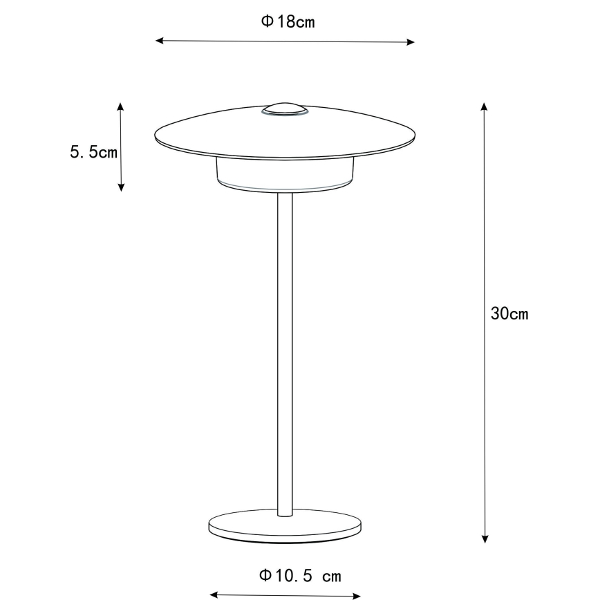 Globo - LED Ulkokäyttöön tarkoitettu ladattava kosketusohjattu pöytävalaisin LED/3W/3,7V 1800/2700/3000K IP44 1800 mAh harmaa