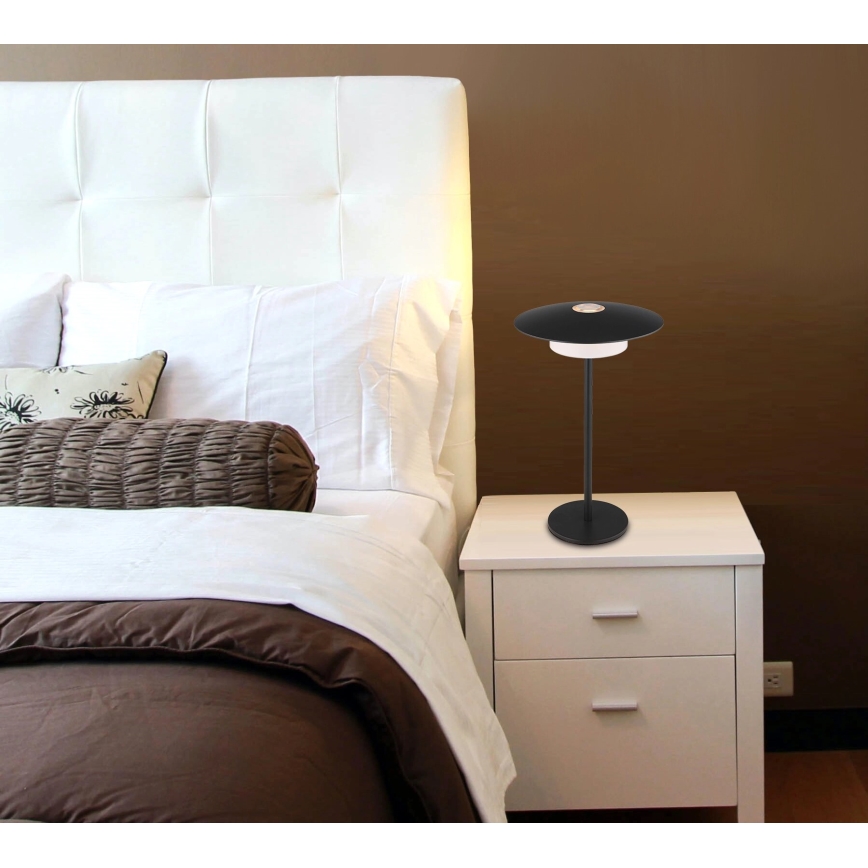 Globo - LED-ulkovalaisin ladattavalla kosketuspöytävalolla LED/3W/3,7V 1800/2700/3000K IP44 1800 mAh musta