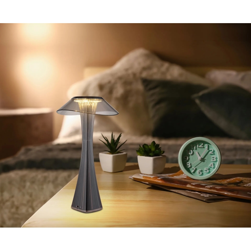 Globo - LED Himmennettävä ja ladattava pöytälamppu LED/2,5W/3,7V 1200mAh 2700K/4500K/6500K musta