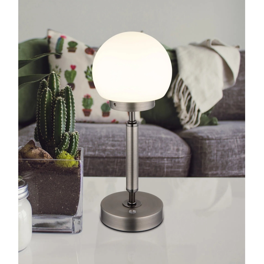 Globo - LED Himmennettävä ladattava kosketuspöytävalaisin LED/2,5W/5V 1800mAh 2700/4000/6500K antrasiitti