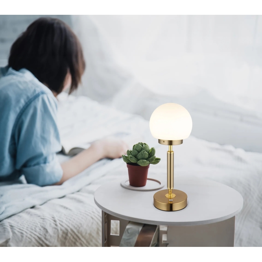 Globo - LED Himmennettävä ladattava kosketuspöytävalaisin LED/2,5W/5V 1800mAh 2700/4000/6500K messinki