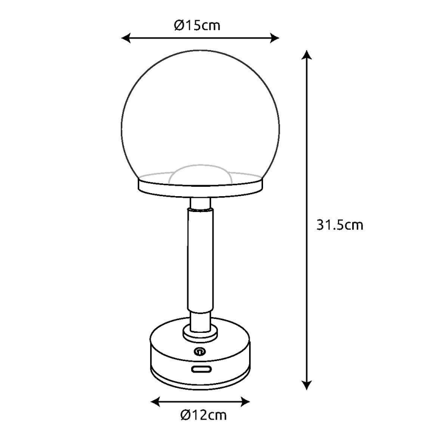 Globo - LED Himmennettävä ladattava kosketuspöytävalaisin LED/2,5W/5V 1800mAh 2700/4000/6500K Ruusukulta