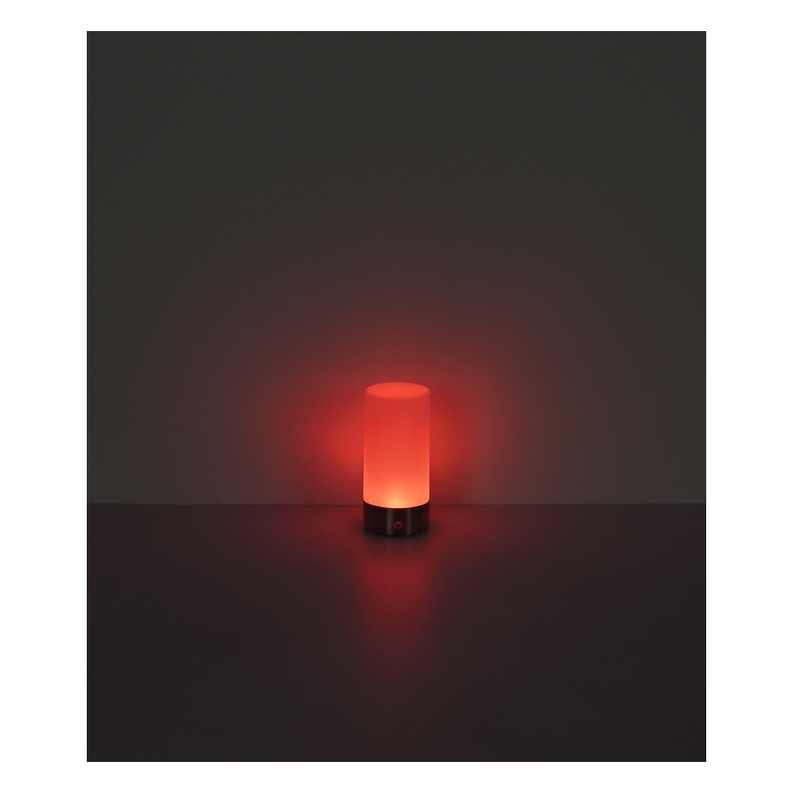 Globo - LED RGBW himmennettävä kosketusohjattu ulkokäyttöön tarkoitettu pöytävalaisin LED/1,8W/5V 1500 mAh IP44 mattakromi