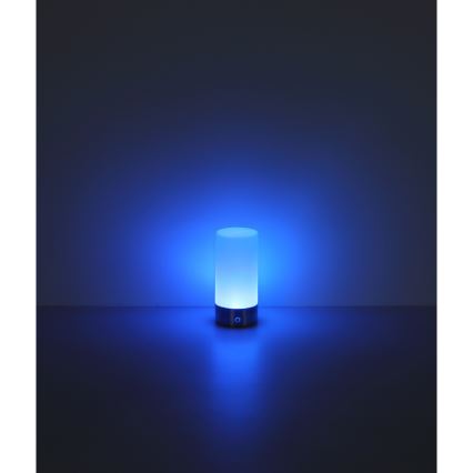 Globo - LED RGBW himmennettävä kosketusohjattu ulkokäyttöön tarkoitettu pöytävalaisin LED/1,8W/5V 1500 mAh IP44 mattakromi