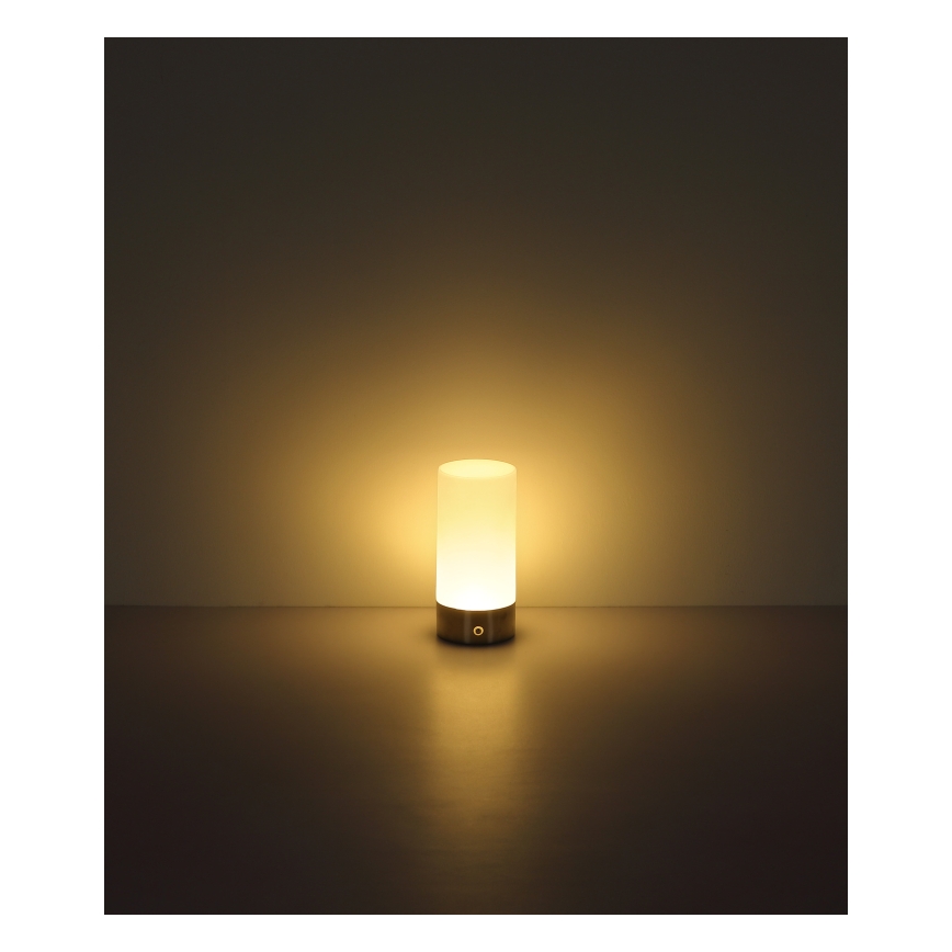 Globo - LED RGBW himmennettävä kosketusohjattu ulkokäyttöön tarkoitettu pöytävalaisin LED/1,8W/5V 1500 mAh IP44 mattakromi